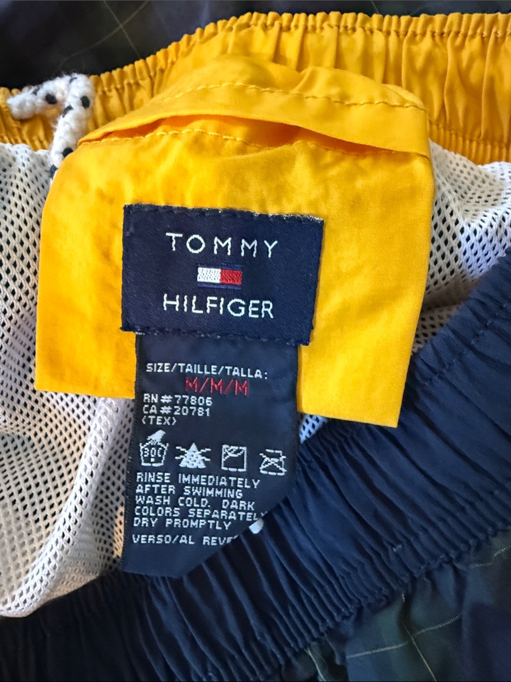 Tommy Hilfiger Navy and Green Plaid Swim/Leisure Shorts - Picture 2 of 8